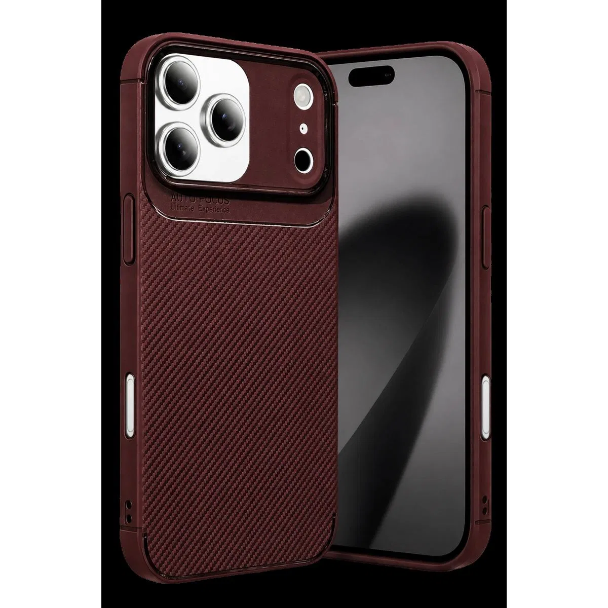 Newface Apple İphone 17 Pro Auto Focus Karbon Kapak - Bordo
