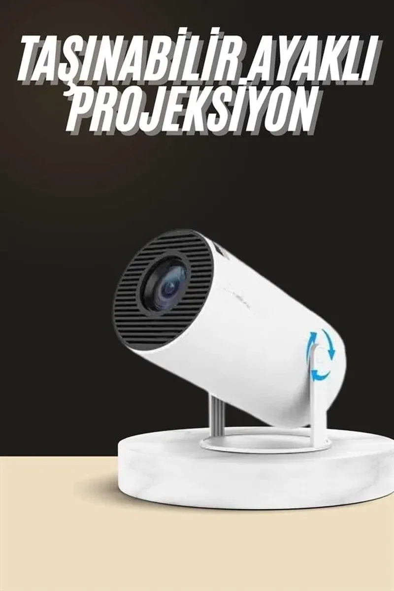 Ayaklı Projeksiyon Taşınabilir Mini Projektör Sinema Projektörü Android görsel 2