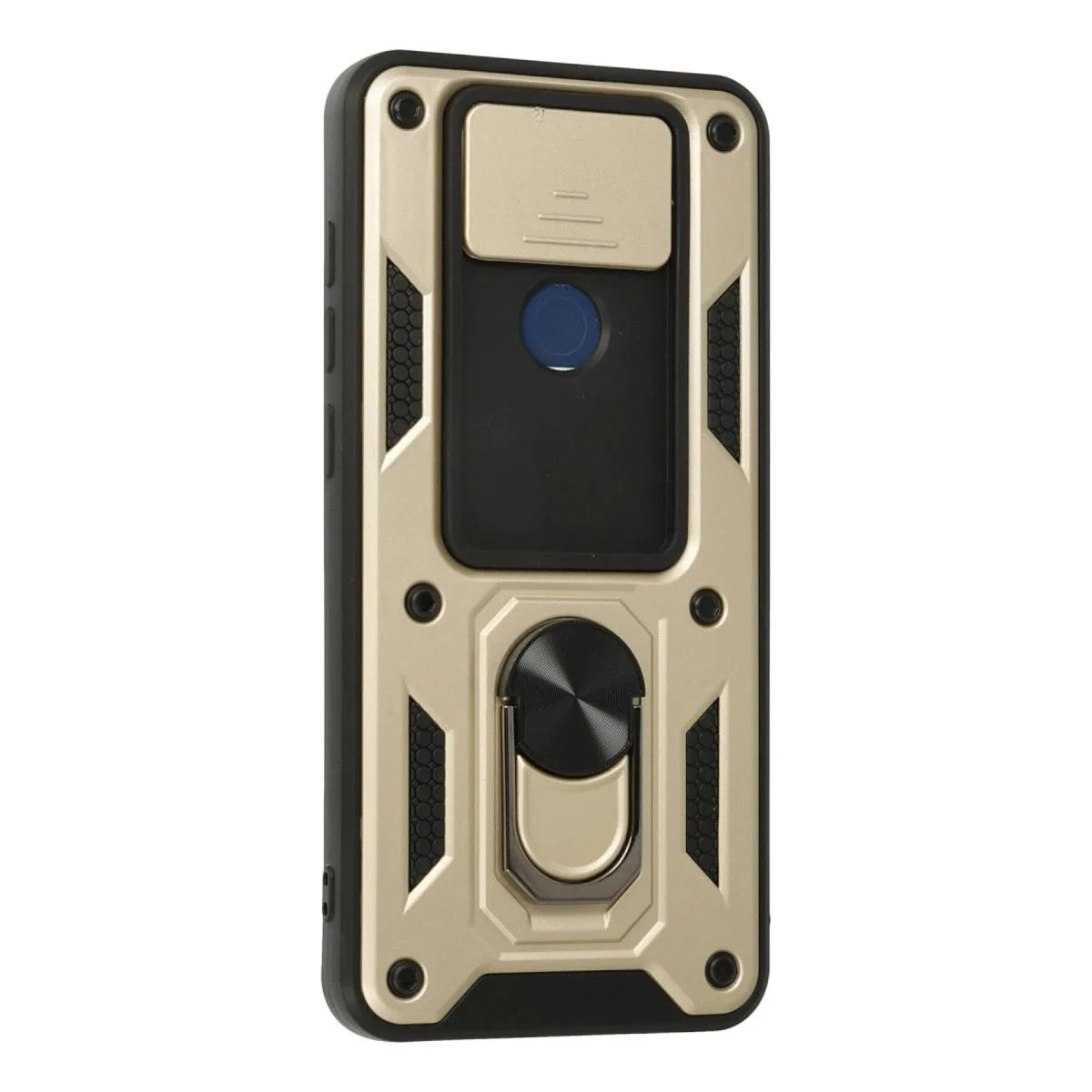 Xiaomi Redmi Note 9 Kılıf Pars Lens Yüzüklü Silikon - Gold görsel 3
