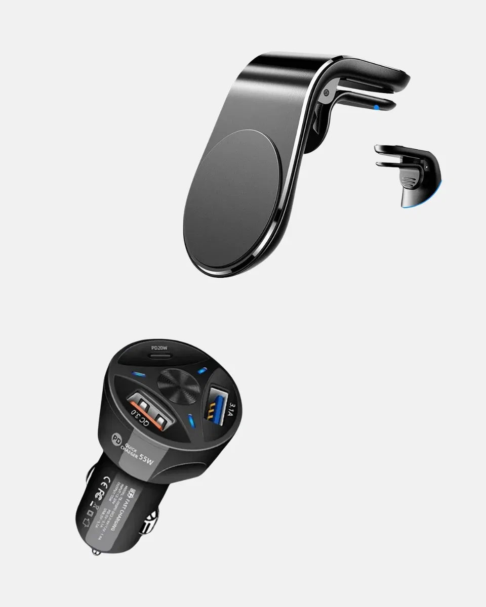 Araç İçi Telefon Tutucu + Quick Charge 3. 0 Araç Şarj Cihazı Seti görsel 4