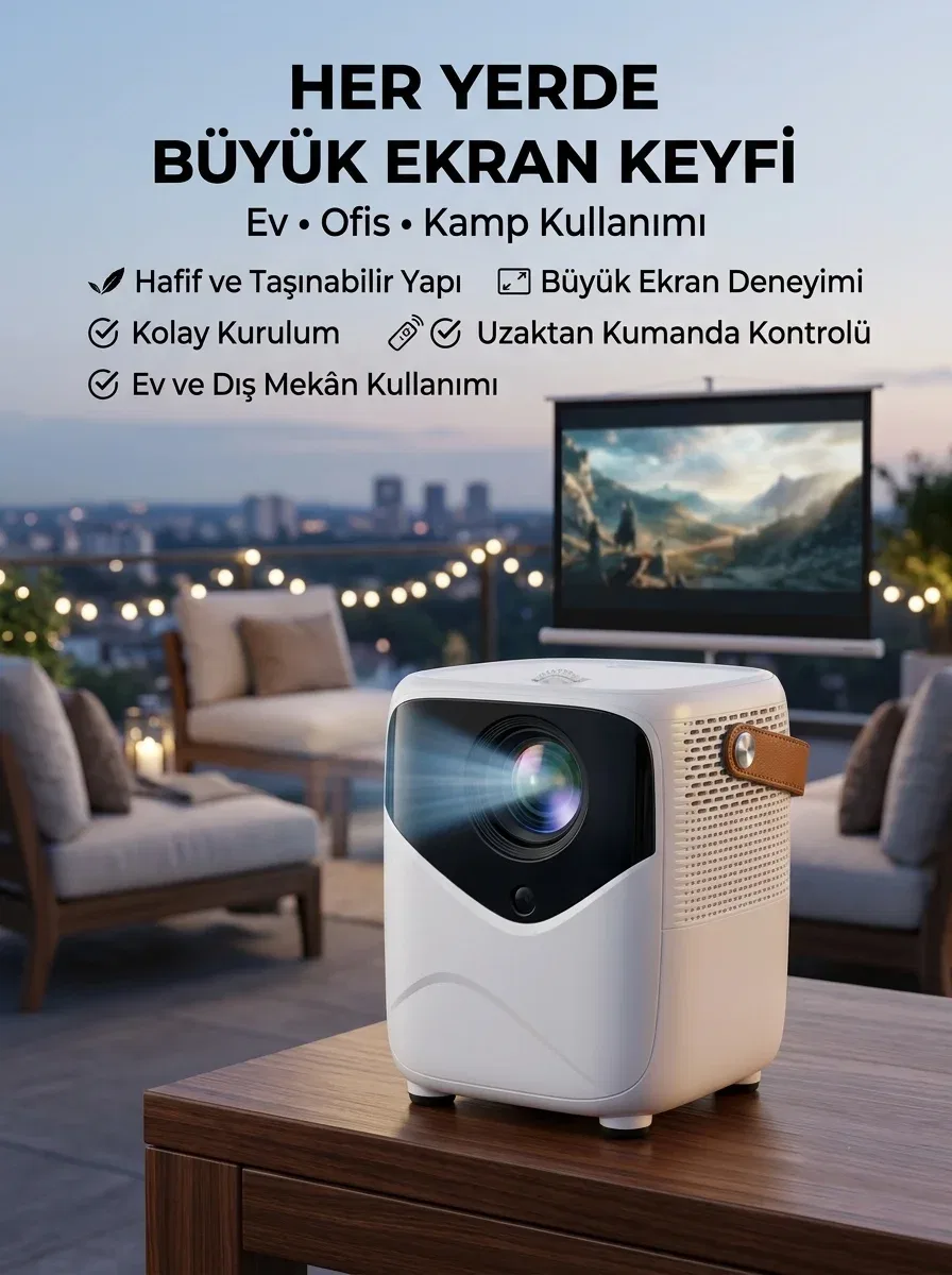 Projeksiyon Cihazı Film Dizi Oyun Wifi Destekli