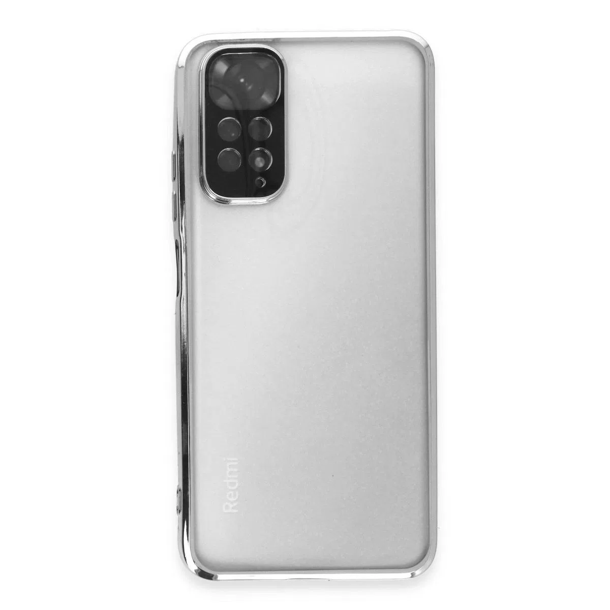Xiaomi Redmi Note 11 Kılıf Razer Lensli Silikon - Gümüş görsel 2