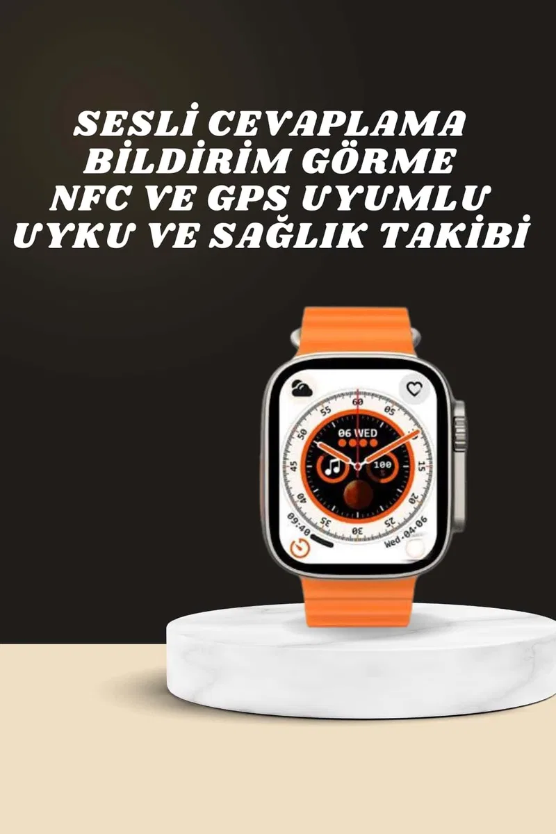 Yeni Nesil Ultra Akıllı Saat Adımsayar Uyku Takibi Nabız Sensörü görsel 2