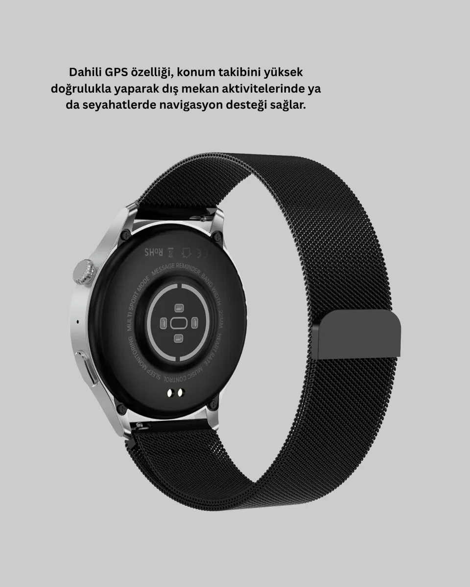Akıllı Saat GPS Nabız Uyku Takibi Sesli Arama Titreşim Bildirimli görsel 5