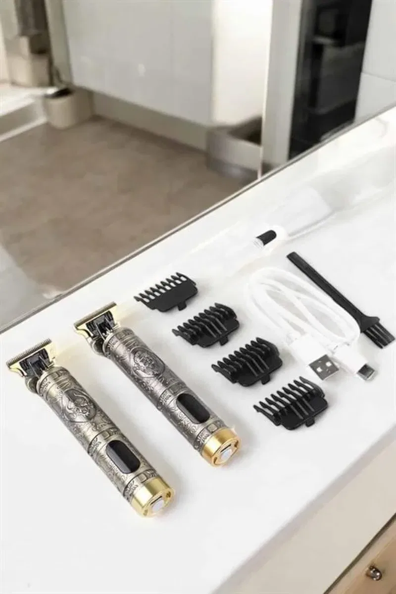 Tıraş Makinesi Şarjlı Profesyonel Saç Kesme Makinesi Gold Çizik Tıraş görsel 5