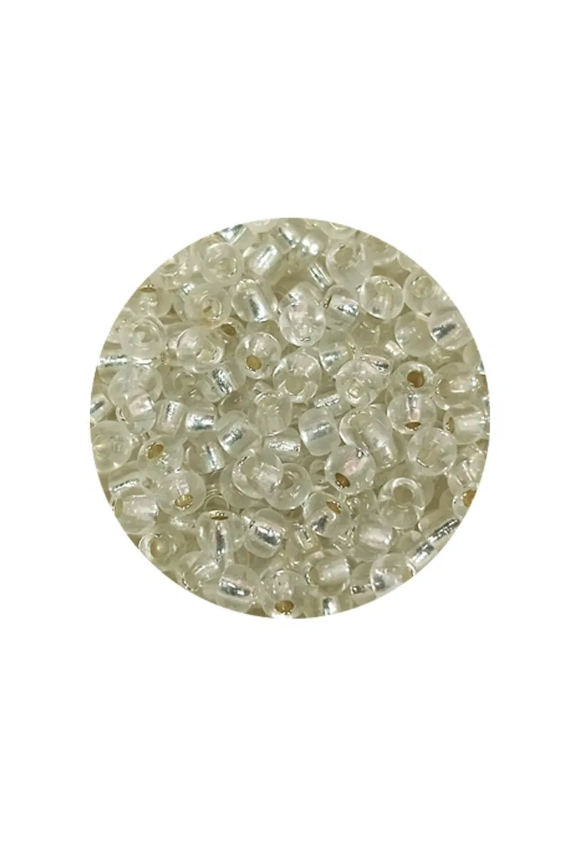 Dökme Cam Kum Boncuk (8/0) 3 mm - 20 Gram - Şeffaf Gümüş - BNC160 görsel 2