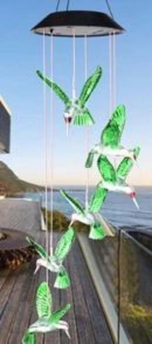 Solar Led Işıklı Kuşlu Bahçe Dekoru 6 Ledli, renkli Işık görsel 3
