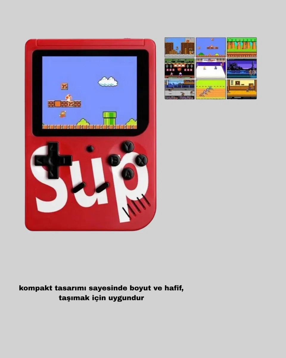 SUP Retro El Konsolu – 500 Oyun, 2 Oyunculu, 3 İnç Ekran, Taşınabilir Şarjlı Atari görsel 5