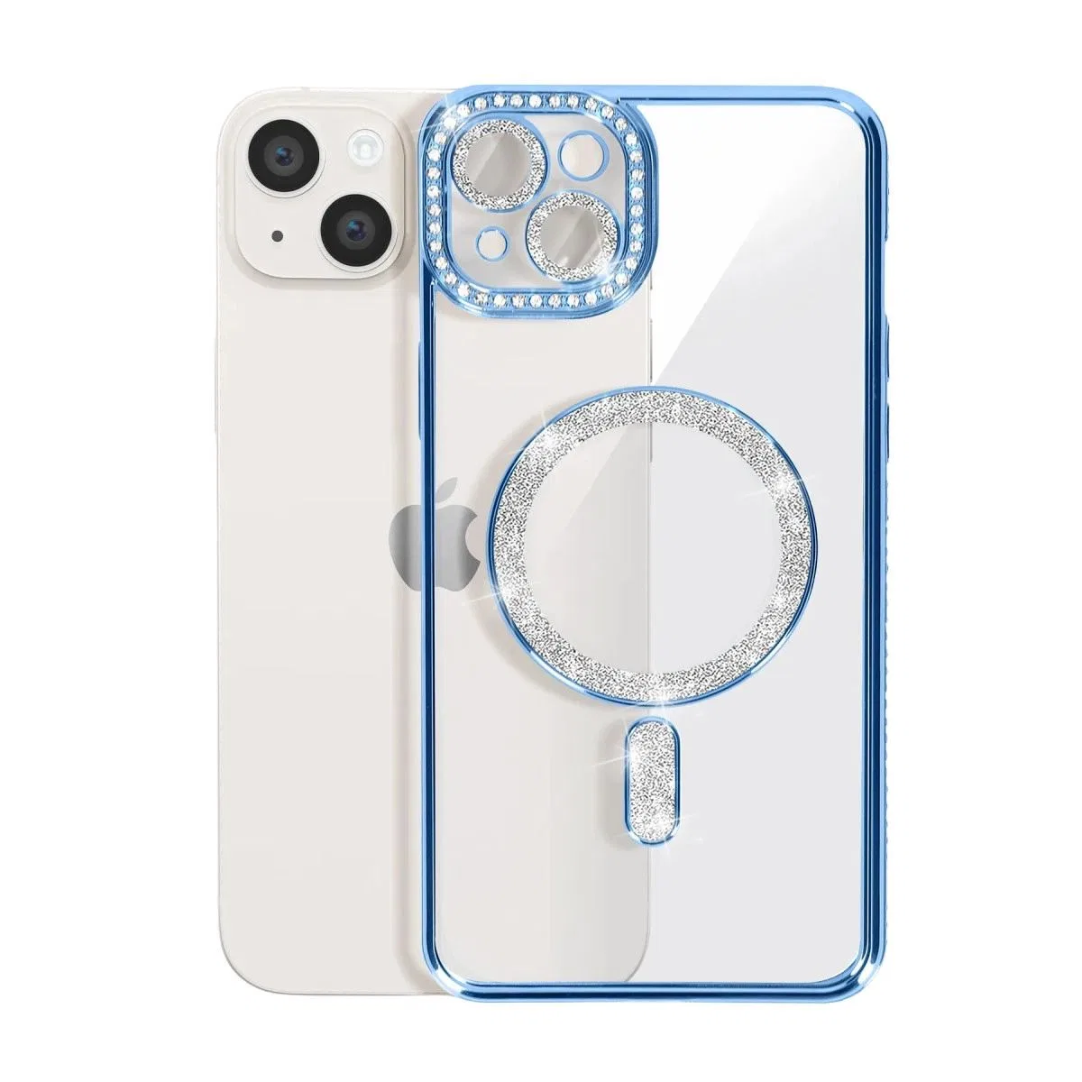 Apple İphone 15 Kılıf Joke Simli Magneticsafe Kılıf - Mavi görsel 3