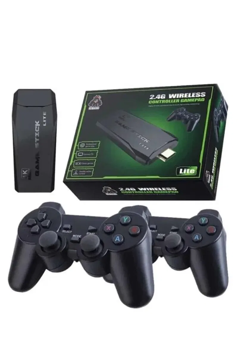 Çift Kollu 2. 4g kablosuz Retro 4k Game stick 3500 oyun atari HD Görüntü Kalitesi görsel 3
