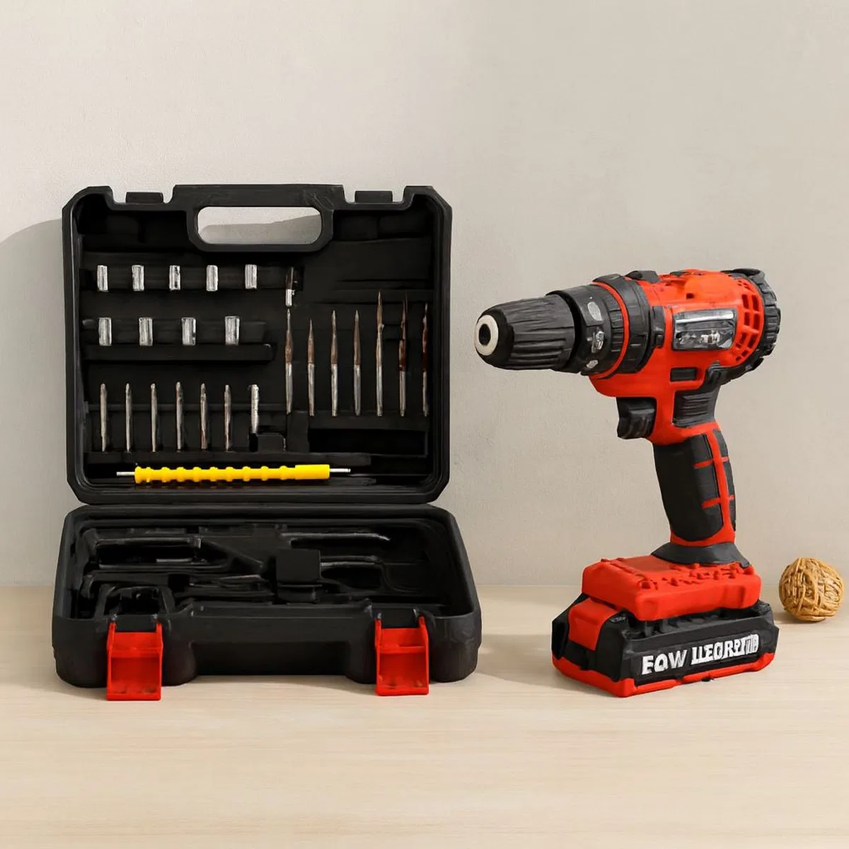 24W Şarjlı Matkap Seti 1350 RPM Çantalı (Kırmızı)