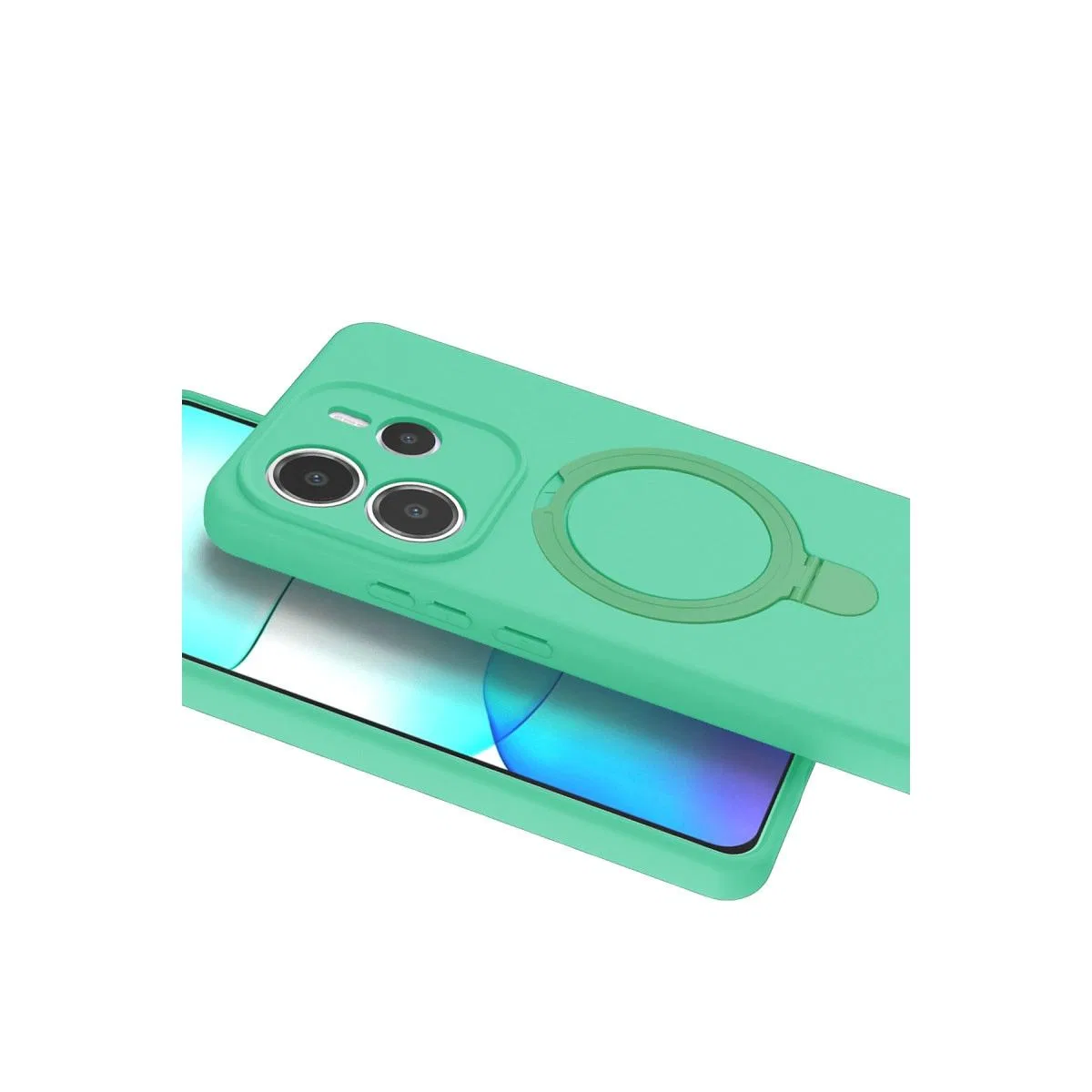 Xiaomi Redmi Note 14 4g Regal Magsafe Standlı Kapak - Yeşil görsel 4