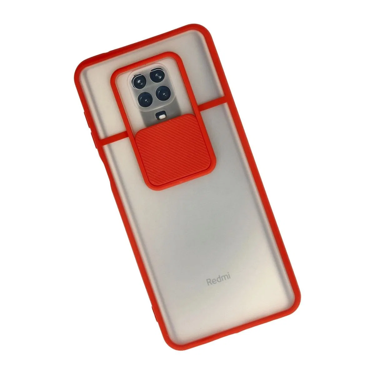 Xiaomi Redmi Note 9 Pro Kılıf Palm Buzlu Kamera Sürgülü Silikon - Kırmızı görsel 2
