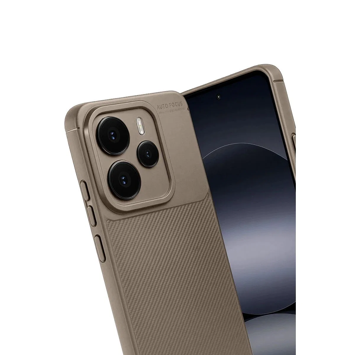 Xiaomi Note 14 5g Auto Focus Karbon Kapak - Kahverengi görsel 2