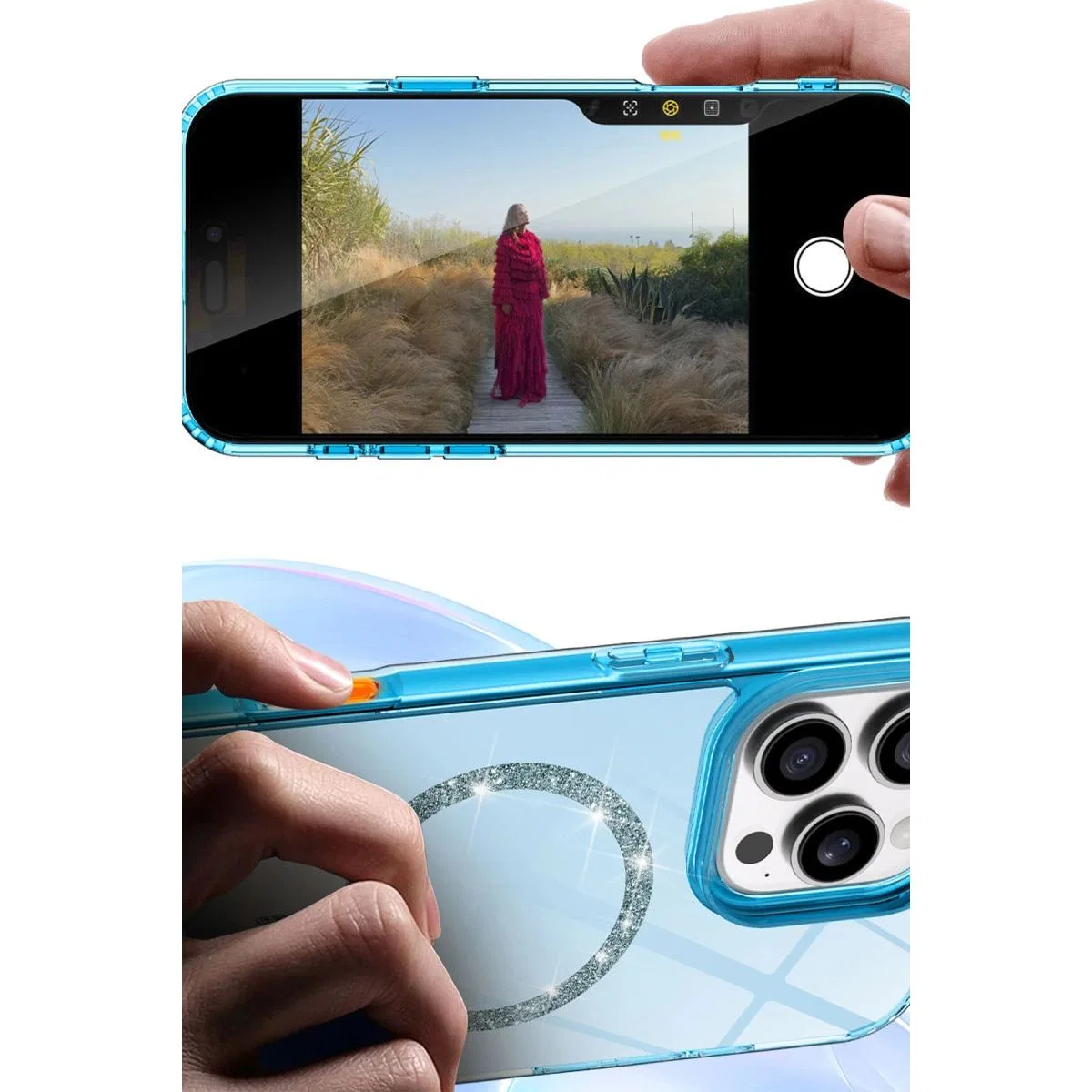Apple İphone 15 Pro Max Live Diamond Magsafe Kapak - Siyah görsel 4
