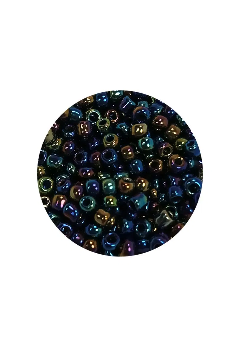 Dökme Cam Kum Boncuk (8/0) 3 mm - 20 Gram - Lacivert Yeşil - BNC169 görsel 2