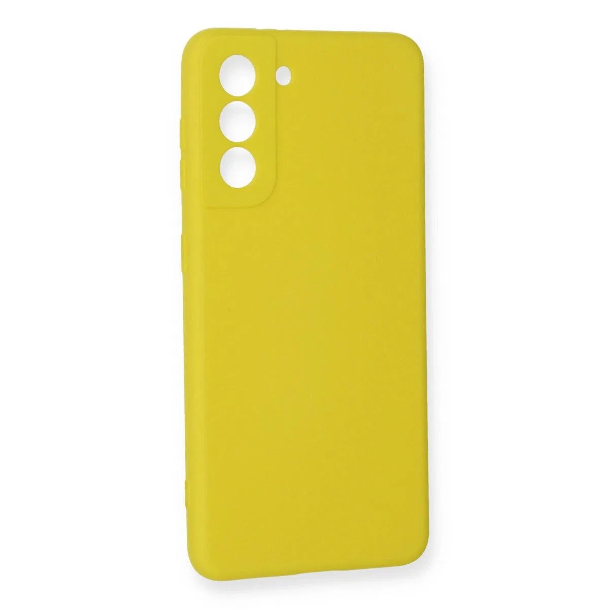 Samsung Galaxy S21 Fe Kılıf Nano İçi Kadife Silikon - Sarı görsel 3
