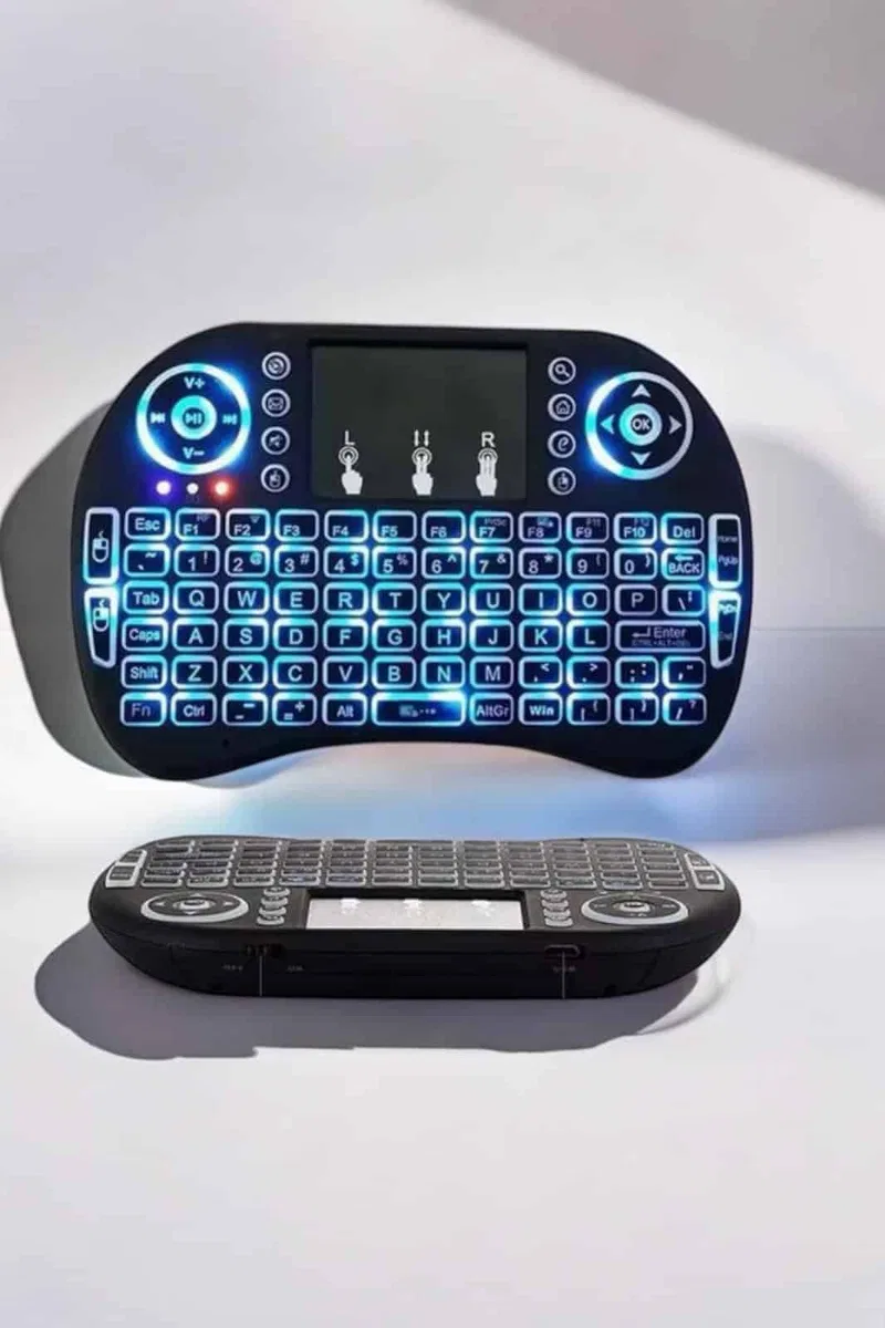 TV Uyumlu Mini Klavye Q Klavye Işıklı Tüm Cihazlara Uyumlu görsel 4