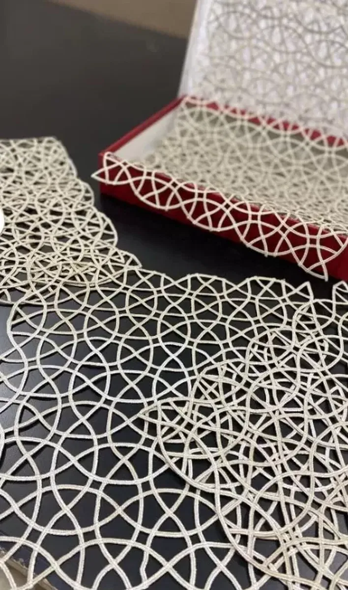 Angles Model Kahverengi 5 Parça Salon Takımı Dantel Masa Örtüsü Runner Seti görsel 3