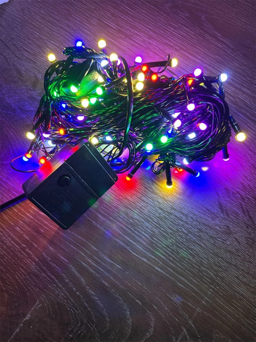 10m 100 Led Damla Uçlu Rgb Işık Siyah Kablo Mz-17-2 görsel 3