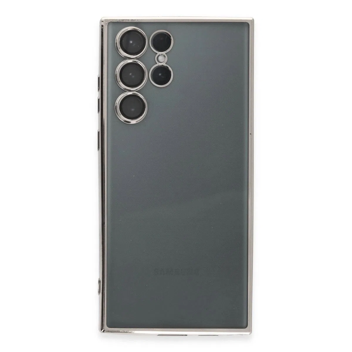 Samsung Galaxy S22 Ultra Kılıf Razer Lensli Silikon - Gümüş görsel 2