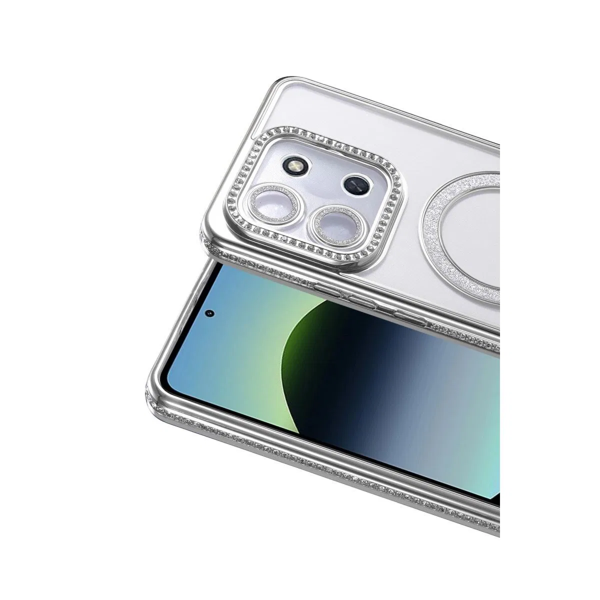 Xiaomi Redmi 15c 4g Joke Simli Magneticsafe Kılıf - Gümüş görsel 2