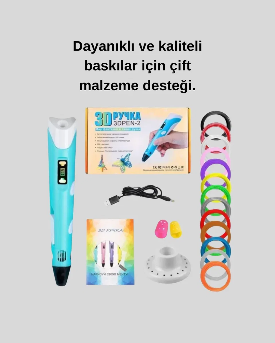 Çocuklar İçin Güvenli 3D Yazıcı Kalem görsel 4