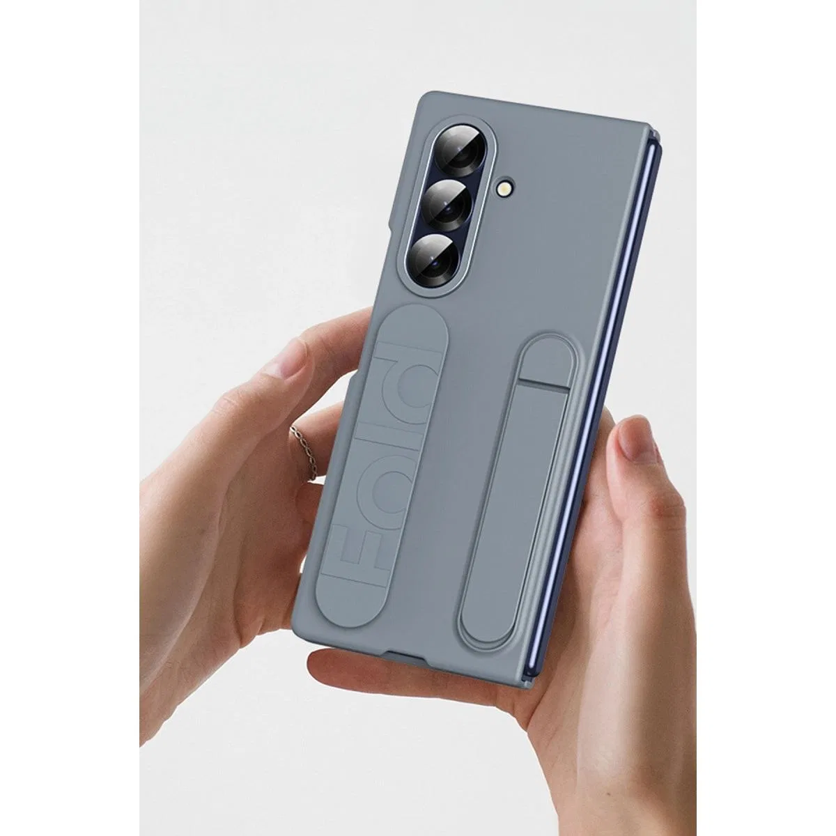 Newface Samsung Galaxy Z Fold 7 Kılıf Costa Standlı Kapak - Gri görsel 7