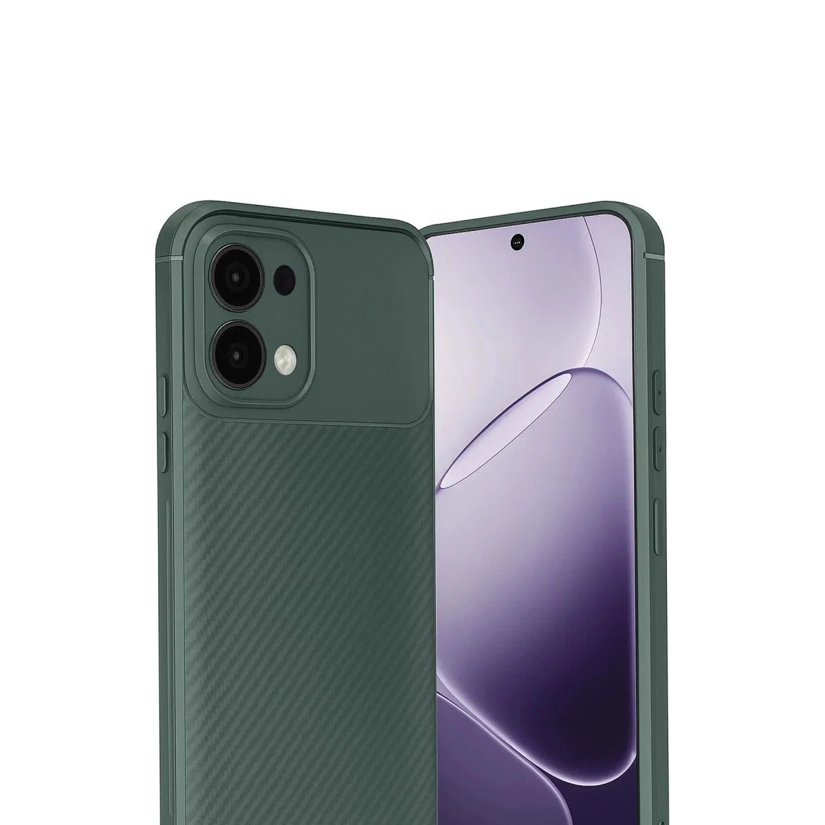 Oppo A6 Pro 4g Auto Focus Karbon Kapak - Koyu Yeşil görsel 3