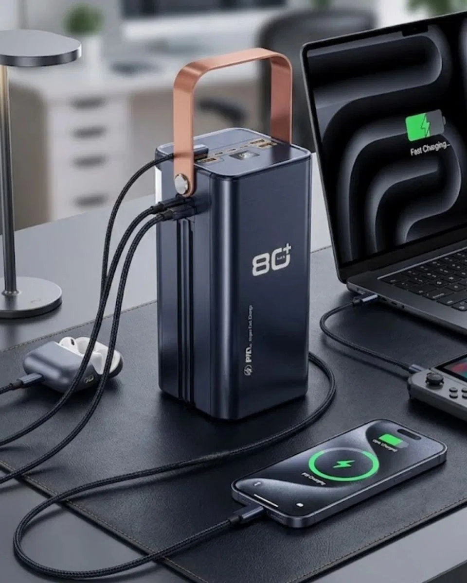 80000 Mah Taşınabilir Powerbank Süper Hızlı Şarj Çoklu Çıkış Ve Led Göstergeli