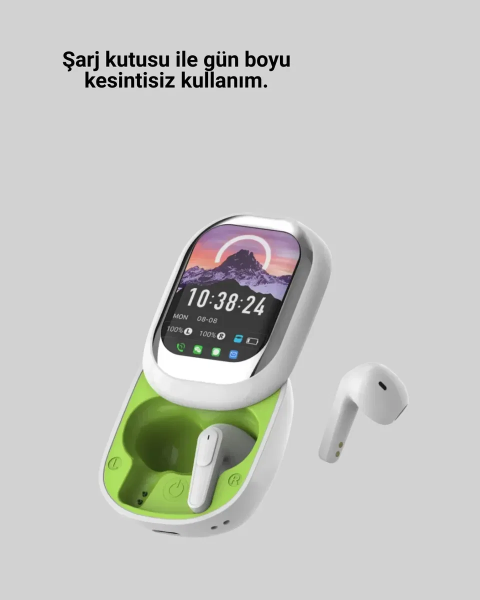Dokunmatik Ekranlı Aktif Gürültü Azaltma Özellikli Kablosuz Kulaklık V5. 4 görsel 3
