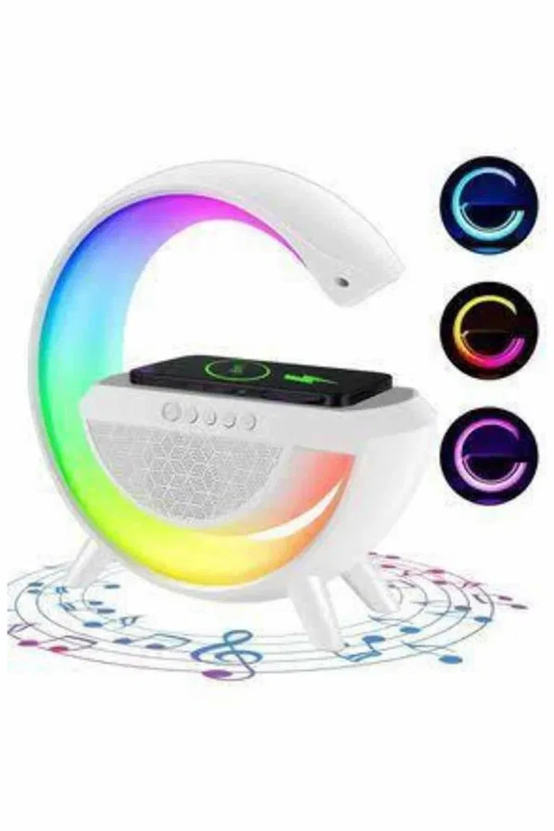 Bluetooth Hoparlör G Şekli Atmosfer Akıllı Rgb Lamba Wireless Kablosuz Şarj görsel 5