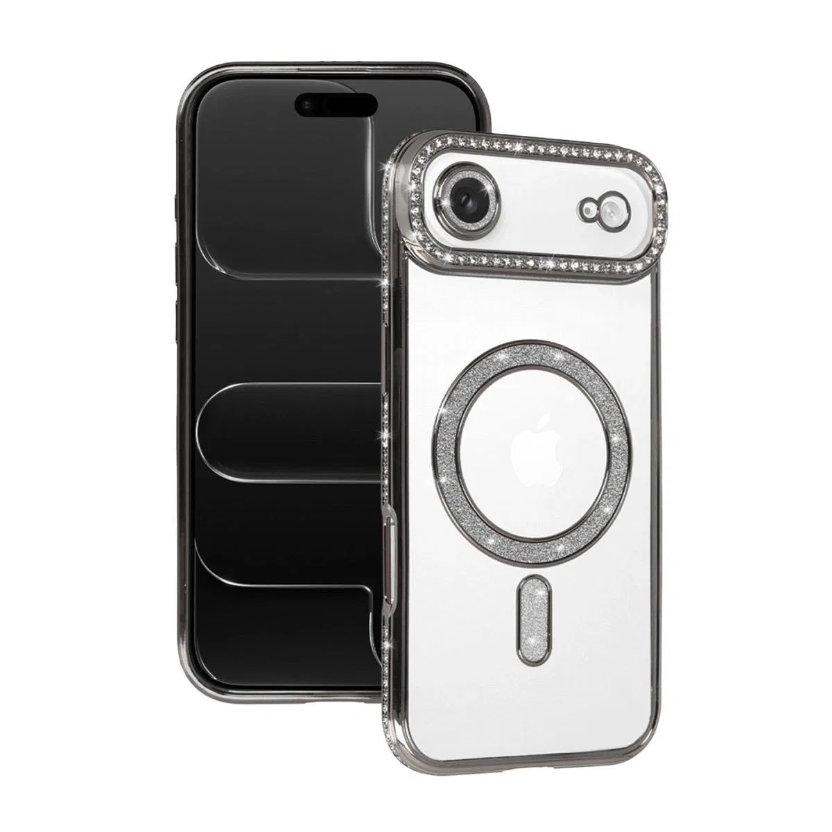 Apple İphone 17 Air Joke Simli Magneticsafe Kılıf - Gümüş