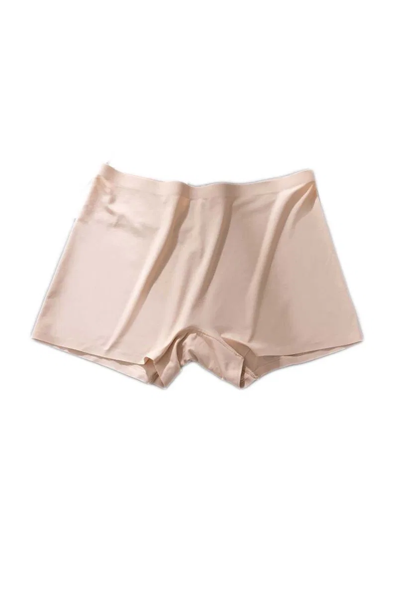 Kadın Dikişsiz Görünmez İz Yapmaz Mini Şort Boxer Ten görsel 2