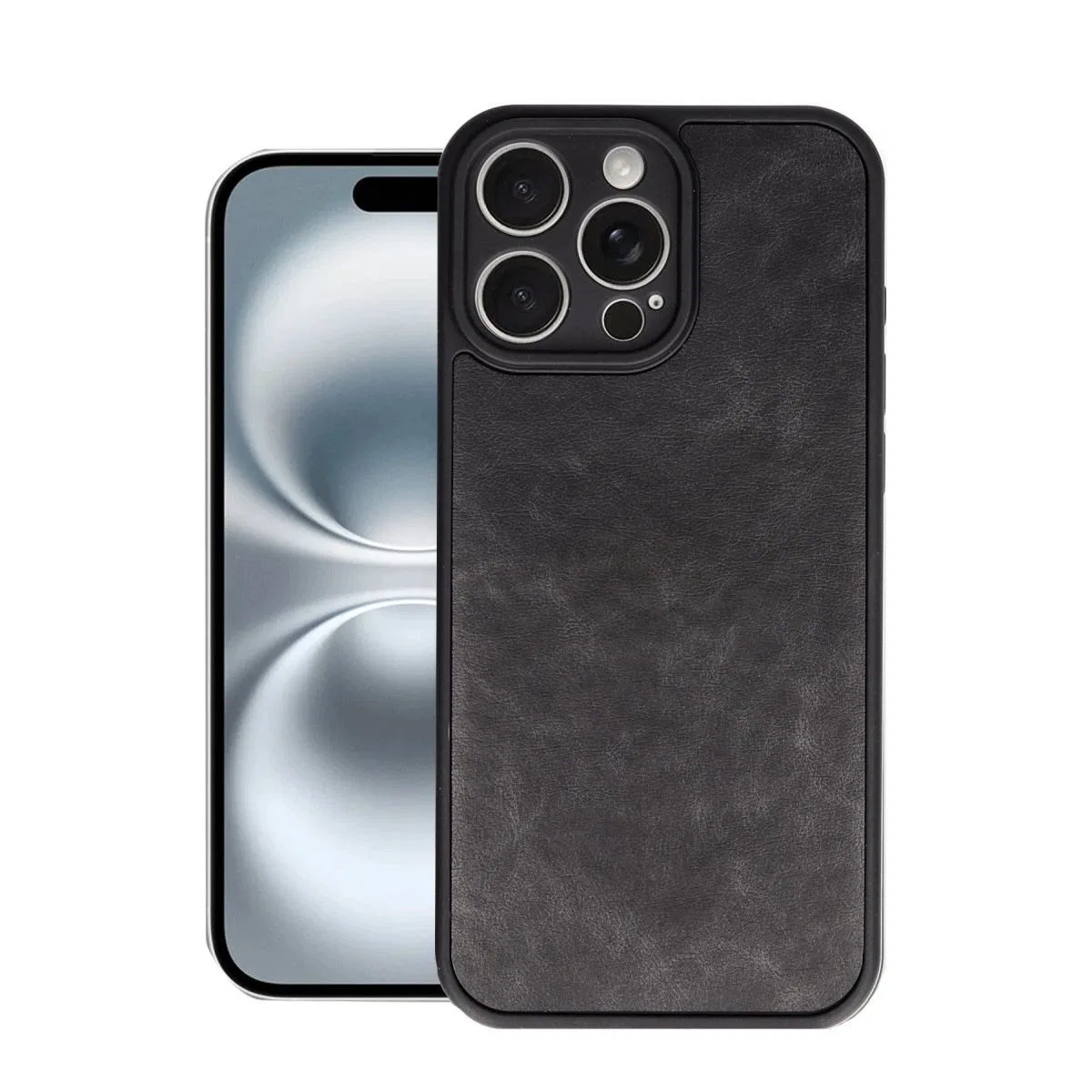 Apple İphone 16 Pro Kılıf Aras Deri Kapak - Siyah