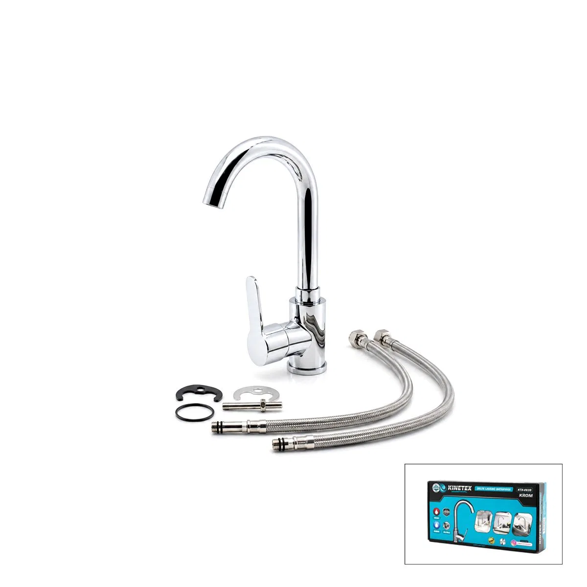 Krom Aç-Kapa Lavabo Bataryası KTX-2639 görsel 2