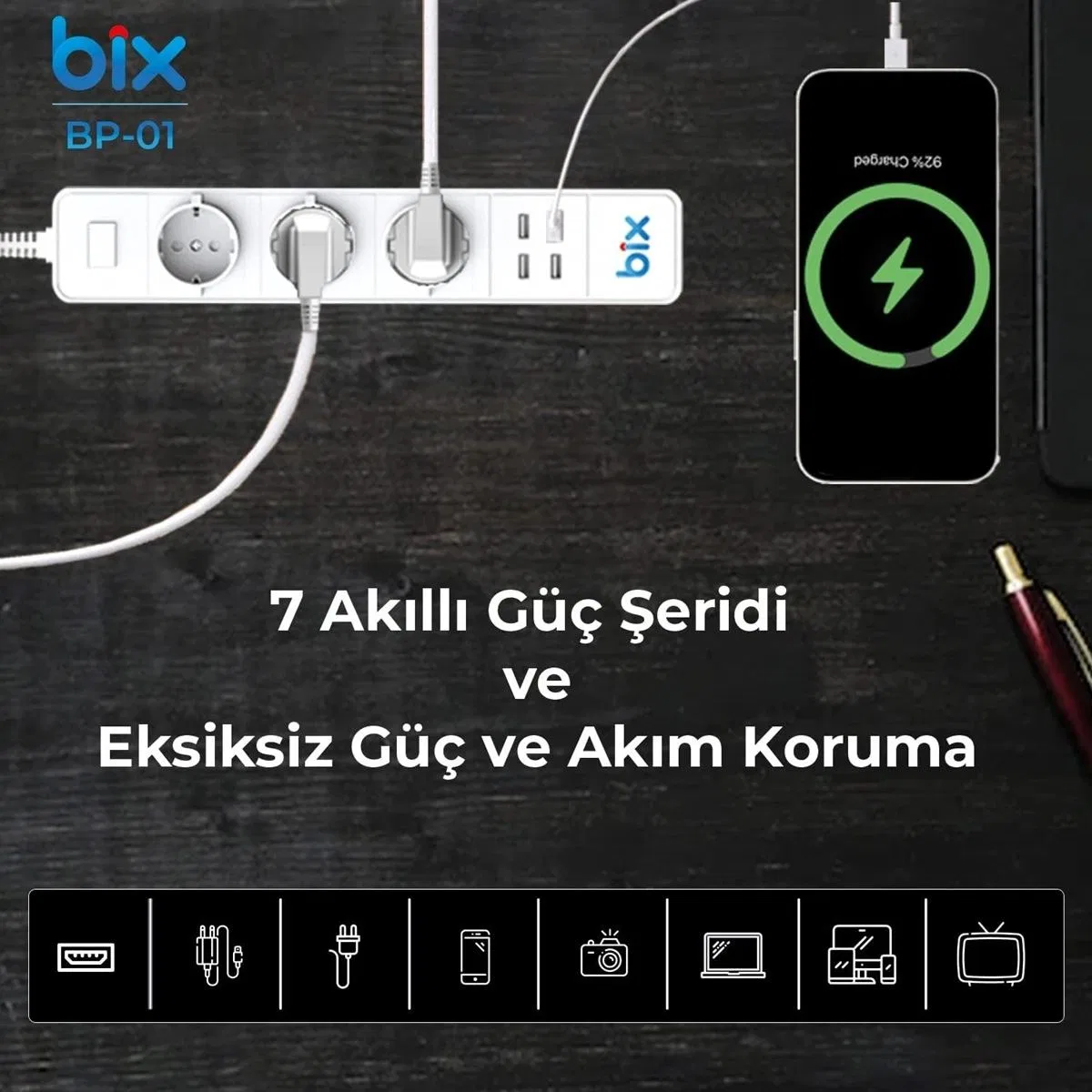 Vtn Bp-01 Wifi Yüksek Akım Korumalı Hızlı Şarj Özellikli Akıllı Priz görsel 4
