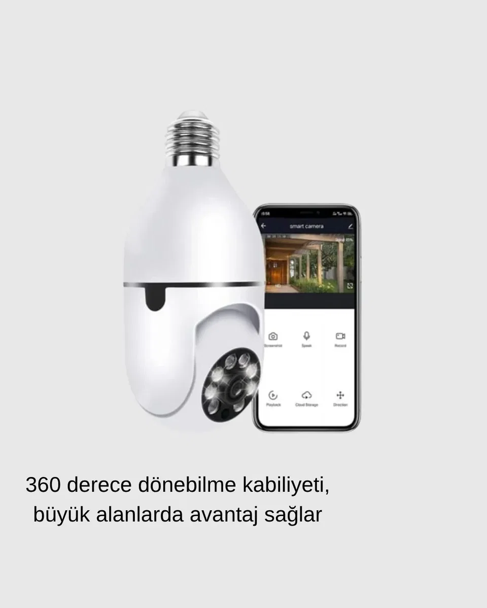 360 Derece Dönebilen Akıllı Duylu Kamera – PTZ, Uzaktan Kontrol, Hareket Algılama görsel 2