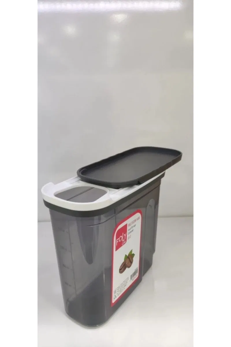 1. 8 Litre Poly Erzak Saklama Kabı Kızaklı Kapak Royaleks-BNM-0650 görsel 3