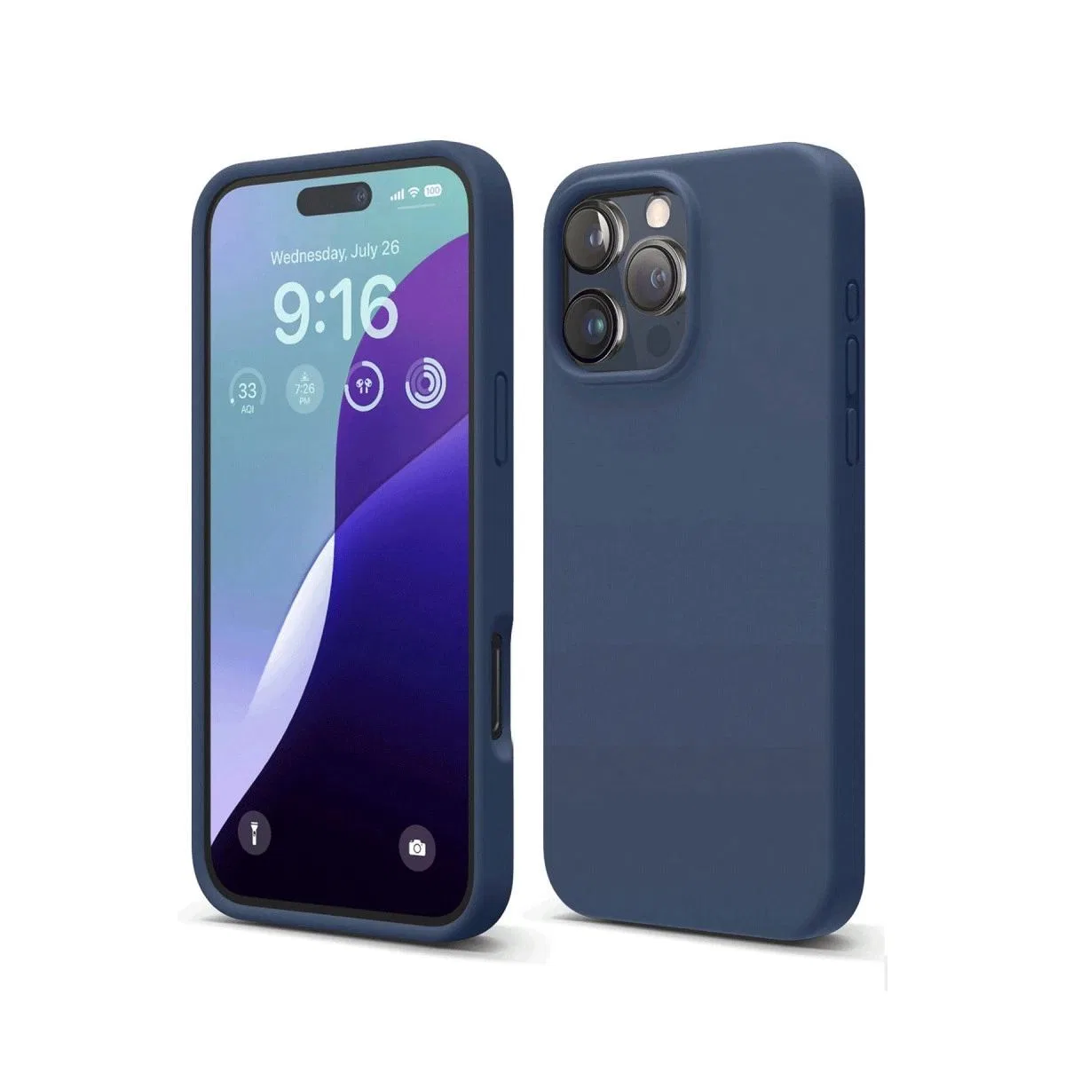 Apple İphone 16 Pro Kılıf Nano İçi Kadife Silikon - Lacivert