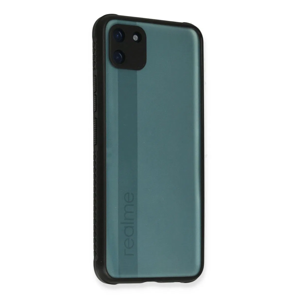 Realme C11 Kılıf Miami Şeffaf Silikon - Siyah