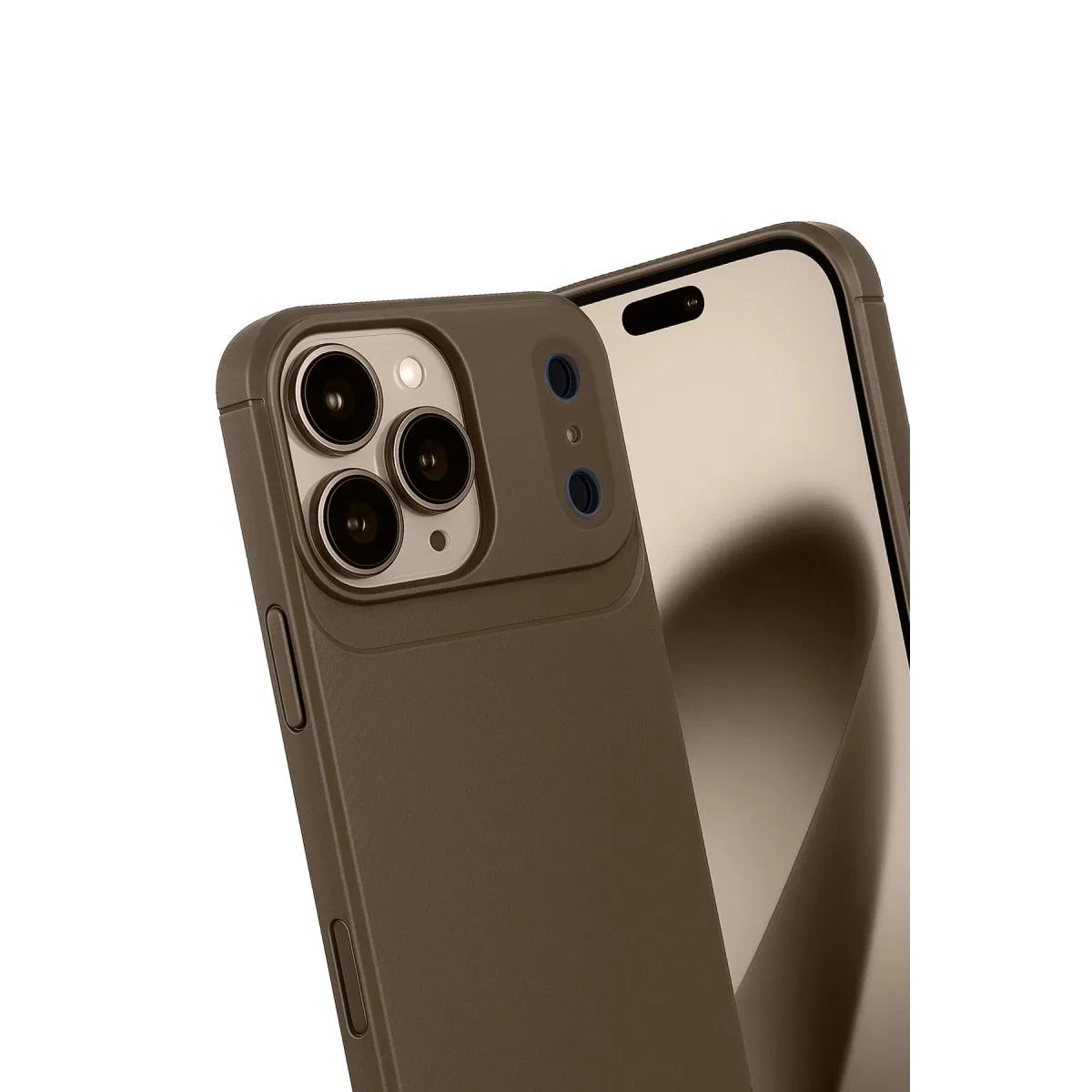 Apple İphone 17 Pro Auto Focus Karbon Kapak - Kahverengi görsel 3
