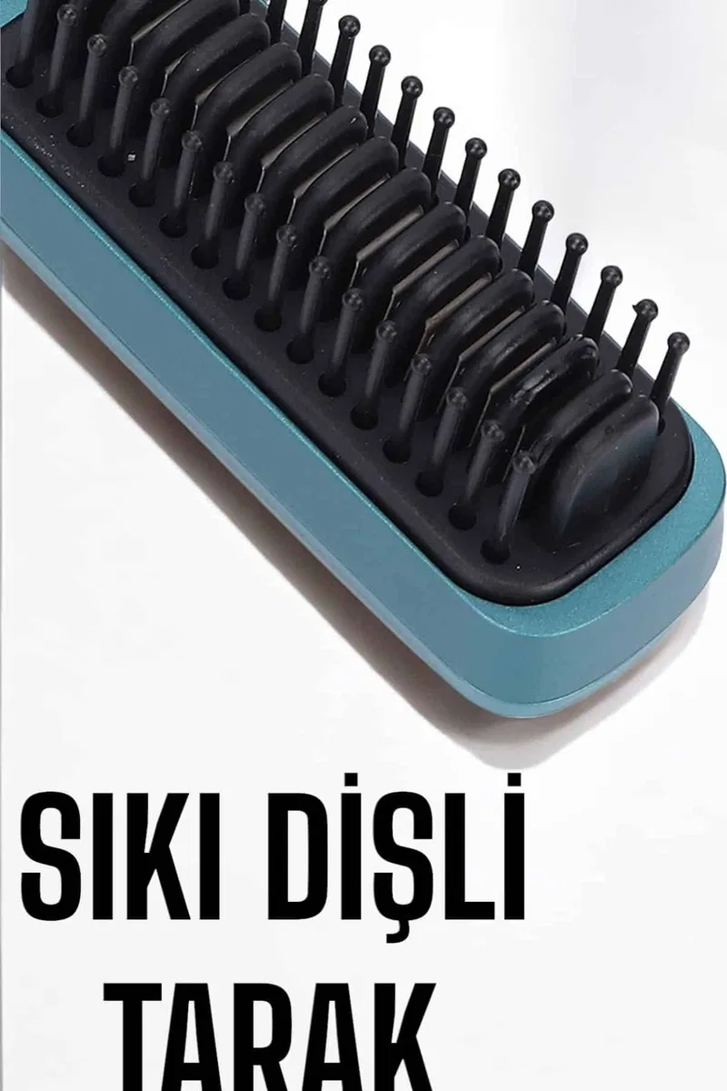 Sıkı Dişli Taşınabilir İyon Özelliği Seyahat Tipi Saç Düzleştirici Fön Tarak görsel 3