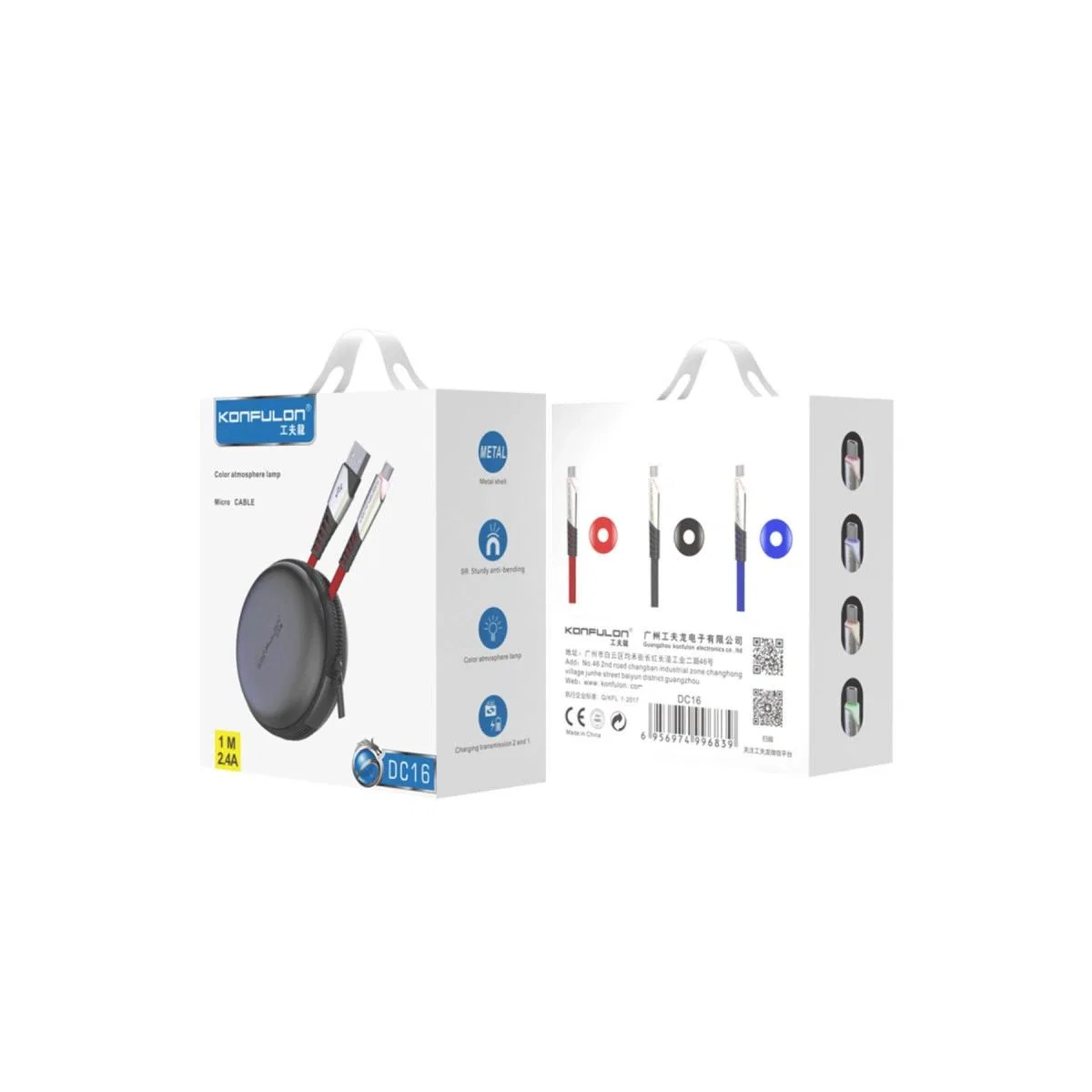 Dc16 Micro Usb Kablo 1m 2. 4a - Mavi görsel 3