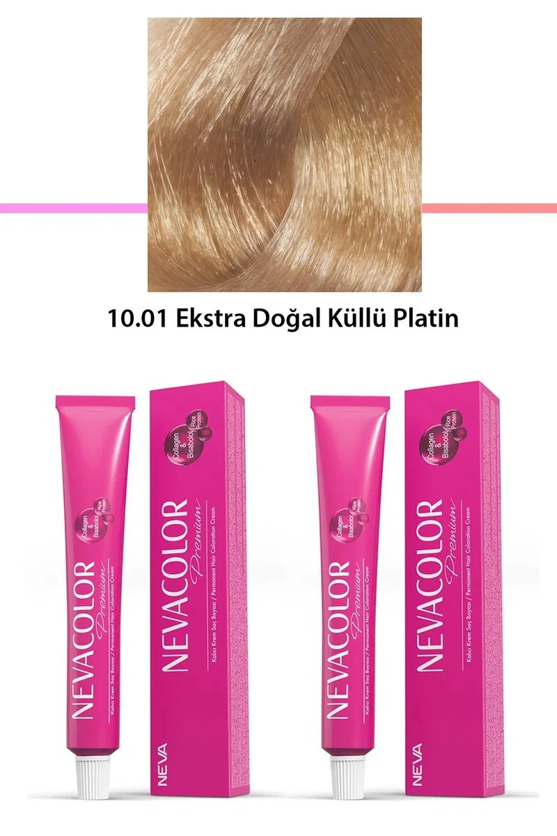 2 li Set Premium 10. 01 Ekstra Doğal Küllü Platin - Kalıcı Krem Saç Boyası 2 X 50 g Tüp