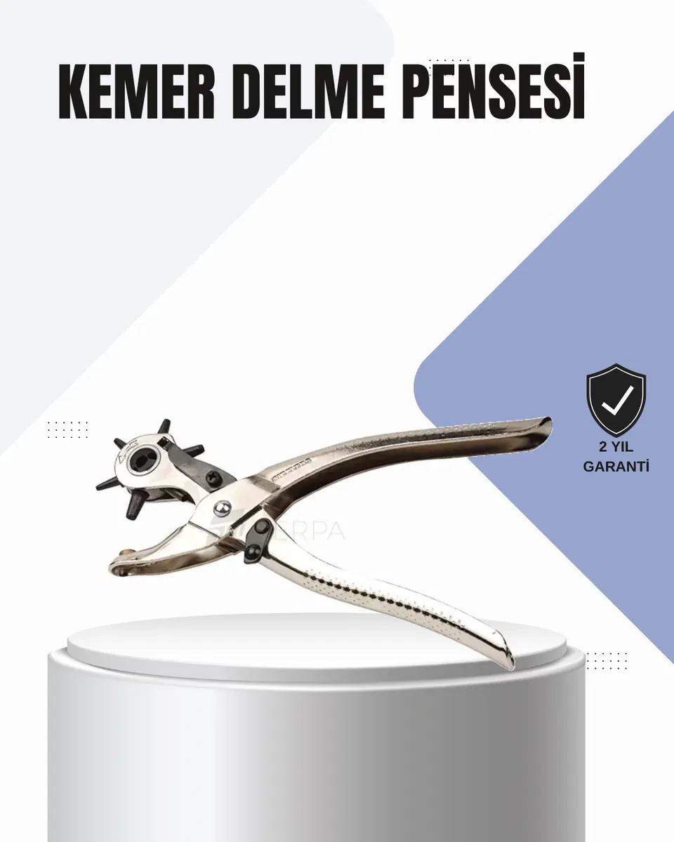 Kemer Delme Pensesi Çok Amaçlı 6 Farklı Delik Boyu Ayarlı Deri Delme Aleti