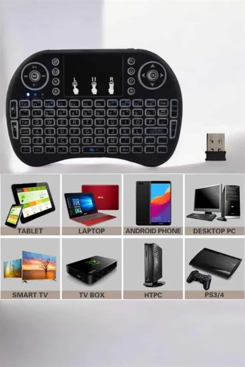 USB Bağlantılı Mini Q Klavye Işıklı Tüm Cihazlara Uyumlu görsel 4