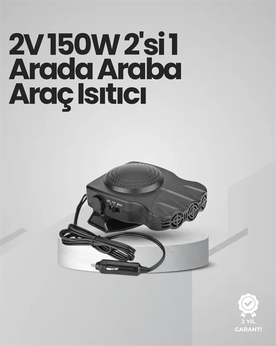 Taşınabilir Araç Isıtıcı ve Fan | 3'ü 1 Arada Fonksiyon, Hava Temizleme, Yaz-Kış Kullanım