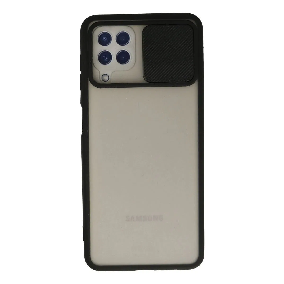 Samsung Galaxy A22 Kılıf Palm Buzlu Kamera Sürgülü Silikon - Siyah