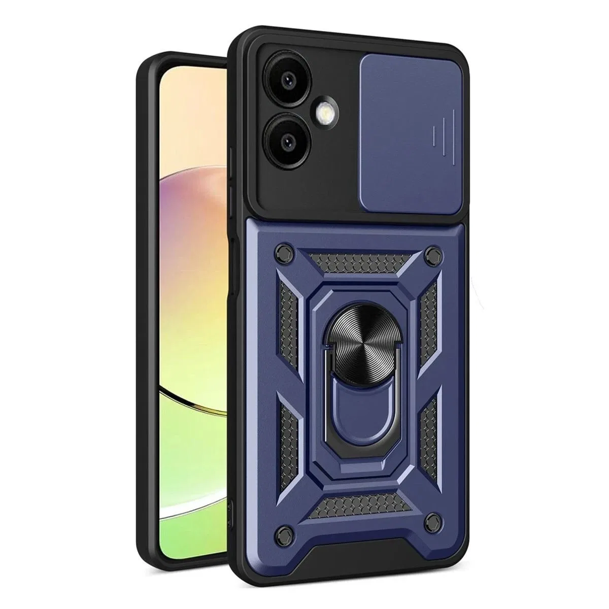 Samsung Galaxy A07 4g Pars Lens Yüzüklü Silikon - Lacivert